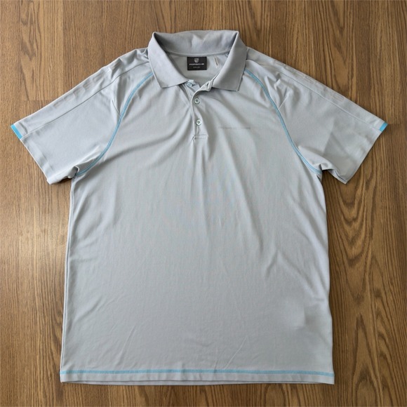 Porsche Polo Shirt Mens XL Gray Performance Golf Preppy Luxury